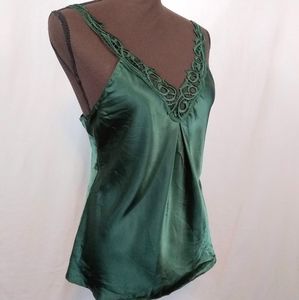 Cabernet Embroidered Satin Camisole Top